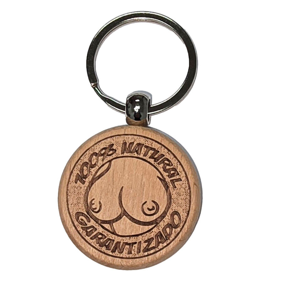 Diablo Picante – Curved Bra Shaped Wooden Keychain