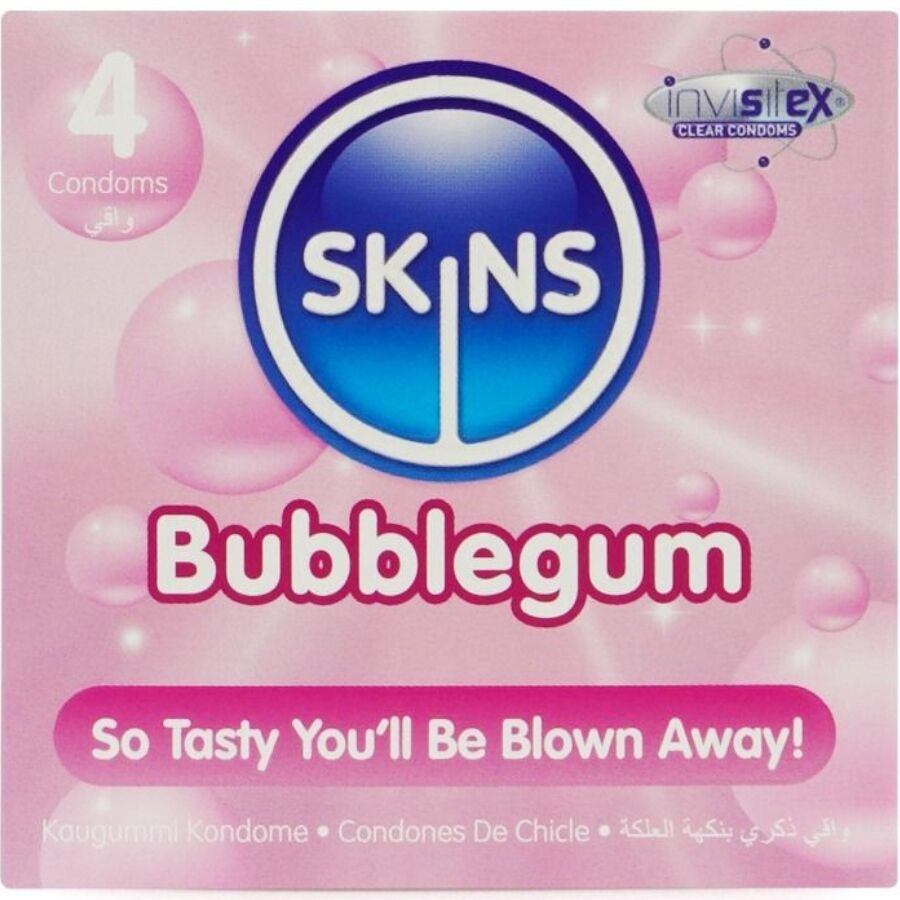 Skins - Bubblegum Flavored Premium Condoms Pack Of 4