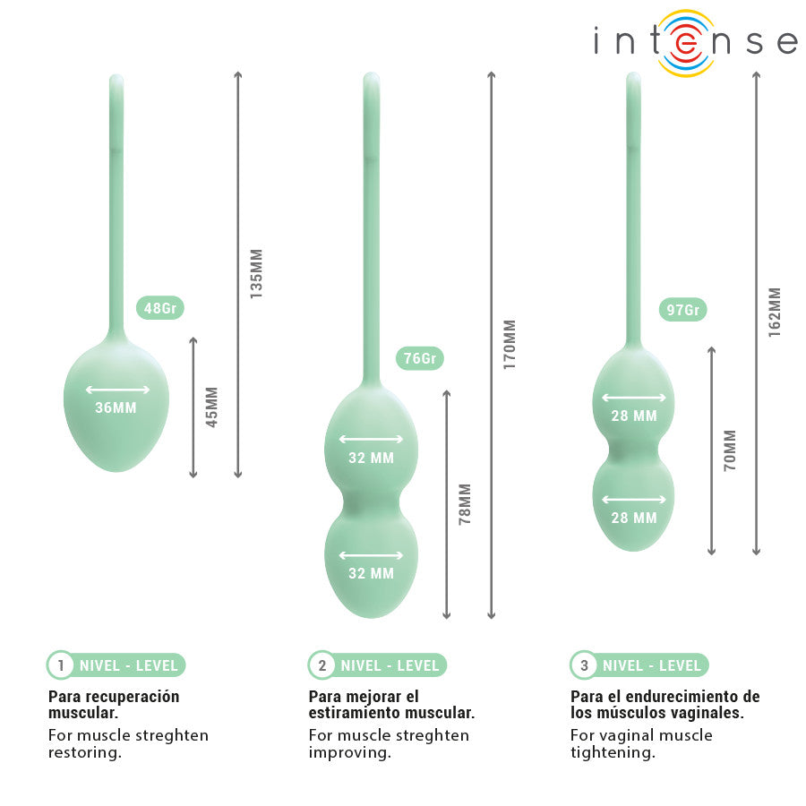 Intense Charli - Premium Kegel Ball Set Light Jade Green