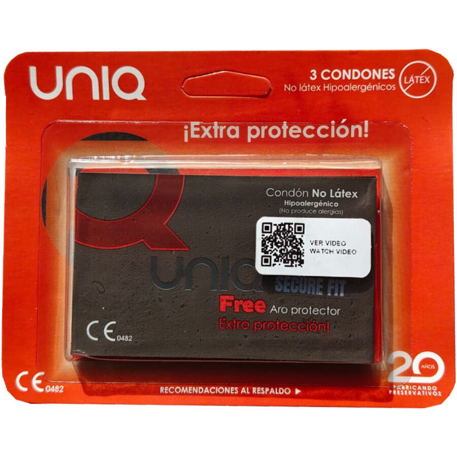Uniq Condom Latex-free Protection 3 Pieces 160 Mm Thick Ultra-thin