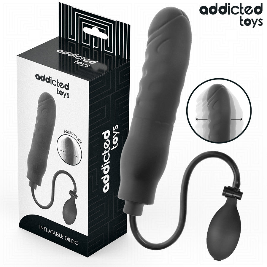 Addicted Toys Inflatable Dildo Adjustable Size P-spot Stimulator Silicone
