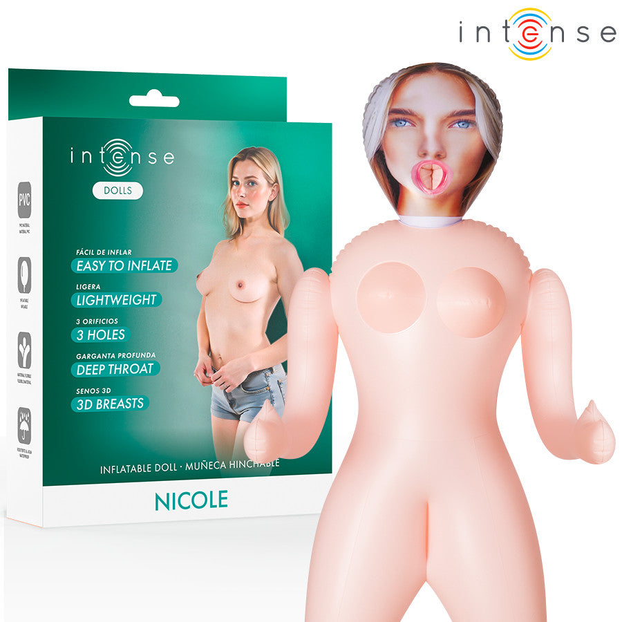Intense Dolls - Nicole - Inflatable Doll With Three Openings