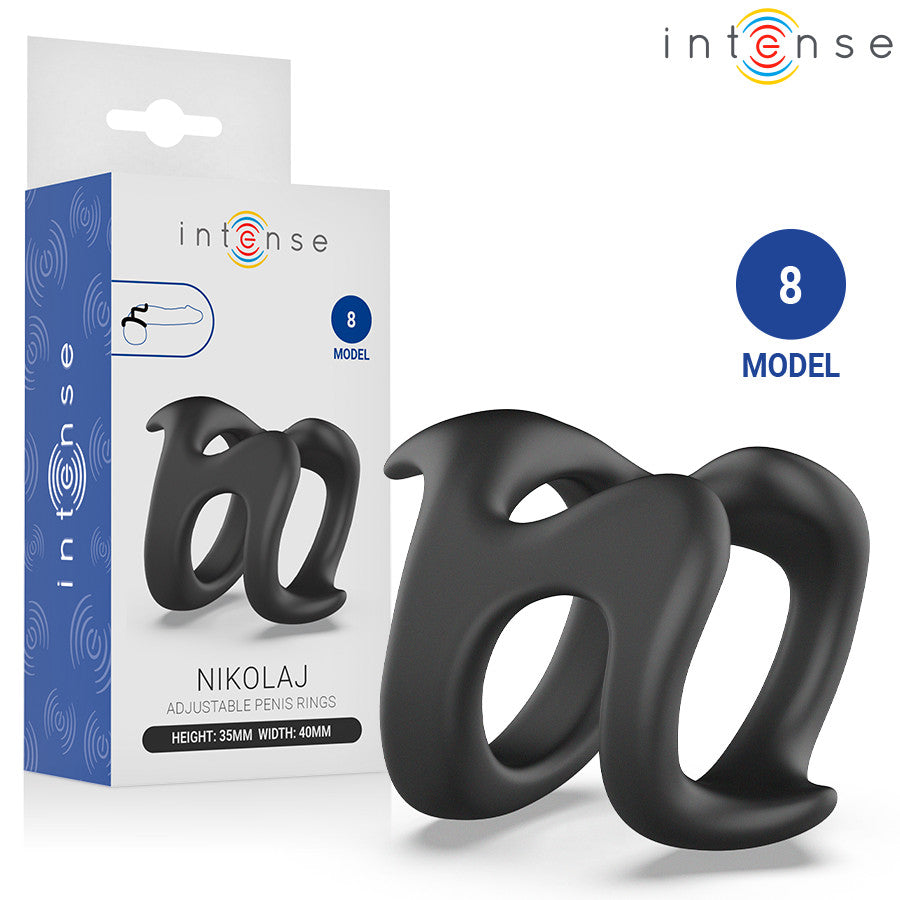 Intense Penis Ring U-shaped Textured Arms 3.5x4 Cm Black