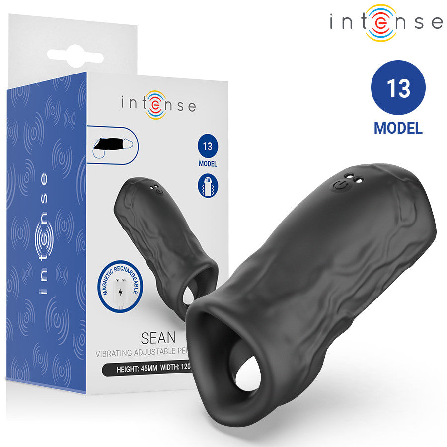 Addicted Toys Penis Ring Vibrating Adjustable Textured 4.5x12 Cm Black
