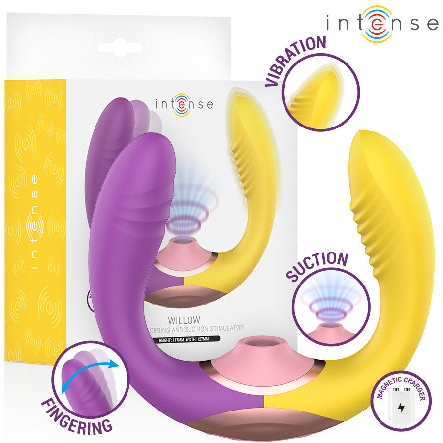 Intense Vibrator 3 In 1 Suction And Vibrating 10 Modes Rechargeable Waterproof Black