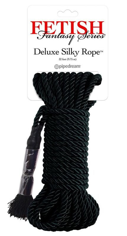 Fetish Fantasy Bondage Comfortable Soft Synthetic Silk 9.75 M Black