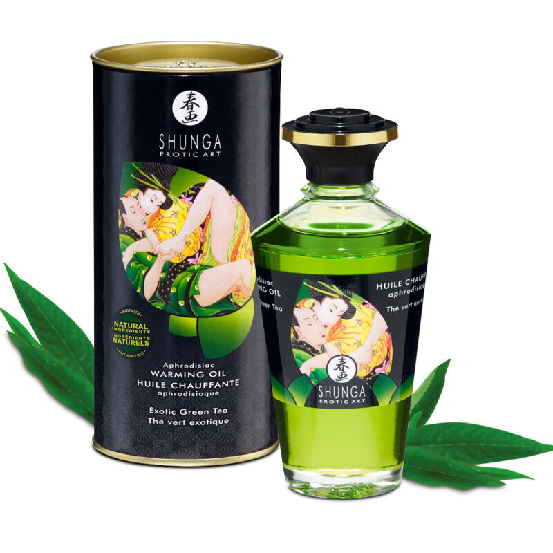 Shunga – Organic Green Tea Massage Oil With A Warming Effect 100 Ml