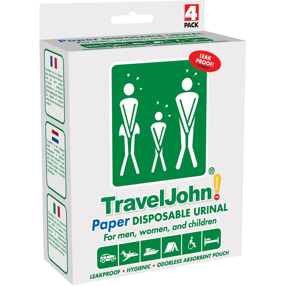 Traveljohn Paper Pee Bags 4 Pieces
