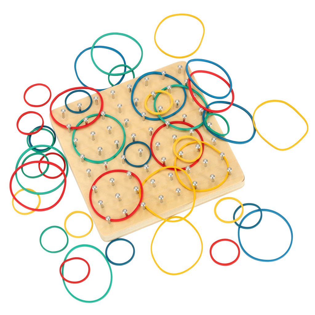 Geoboard Geoplan Wooden Puzzle Creating Shapes With Rubber Bands