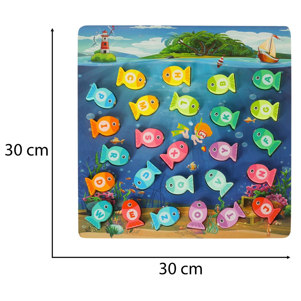 Gioco Montessori con magnete per la pesca del pesce in legno