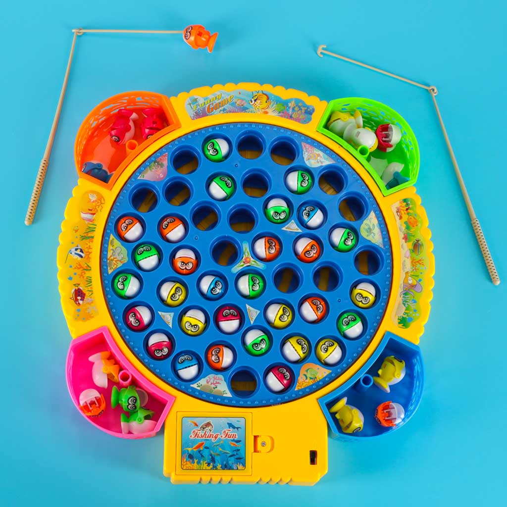 Family Game Fish Fishing 45 Fish + 4 Rods