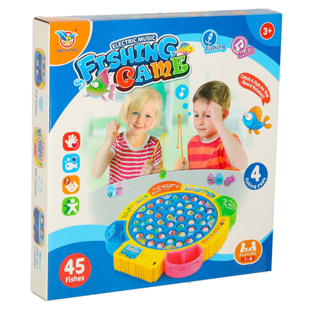Family Game Fish Fishing 45 Fish + 4 Rods