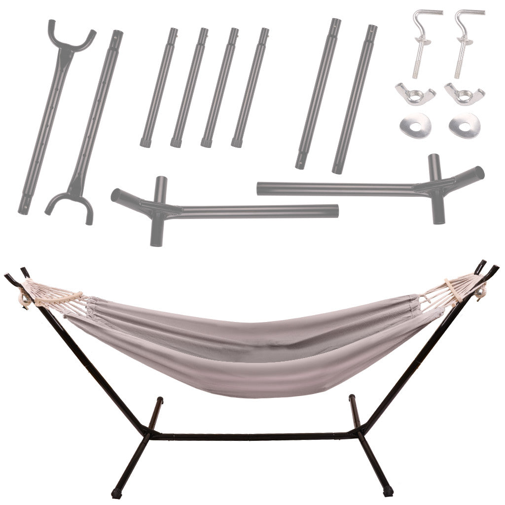Garden Hammock With Frame Two Person Swing Rack Hammock Stand Large Strong + Cover 200cm 100kg