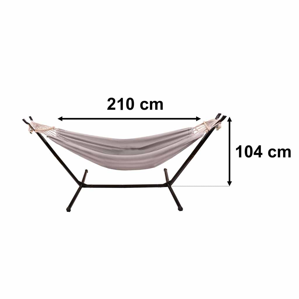 Garden Hammock With Frame Two Person Swing Rack Hammock Stand Large Strong + Cover 200cm 100kg