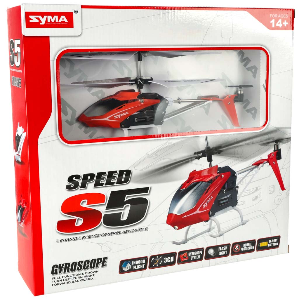 Syma S5 3ch Rc Helikopter Röd