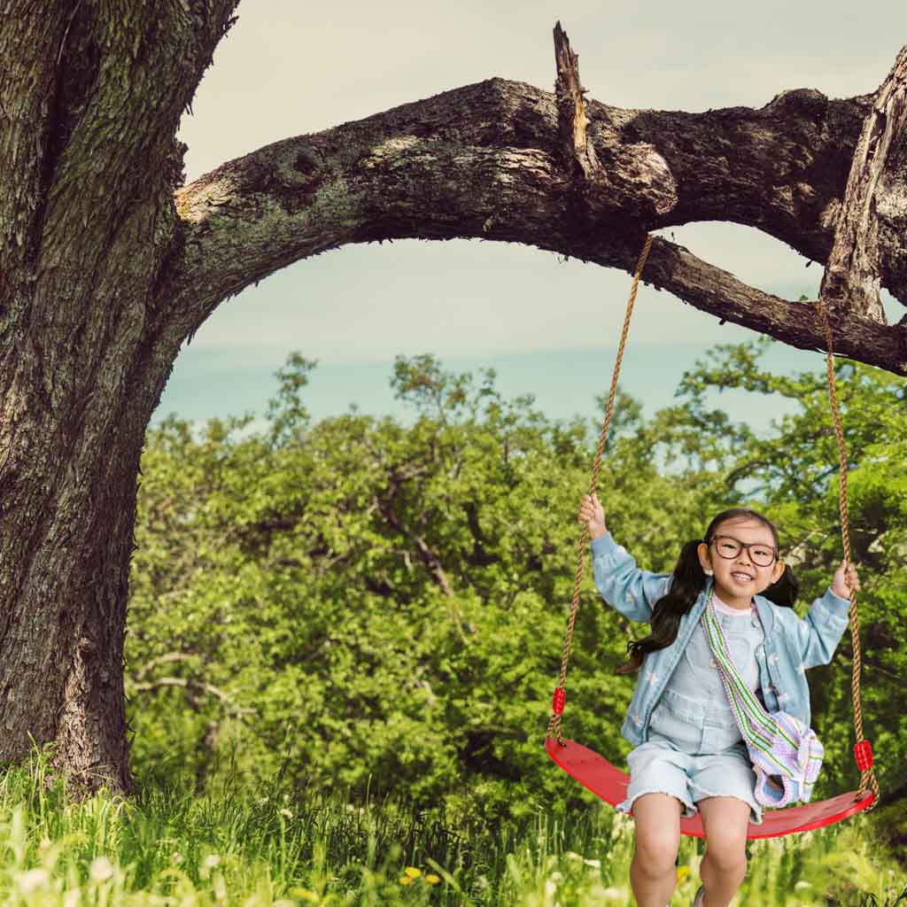 Garden Swing For Children Flat Durable Red