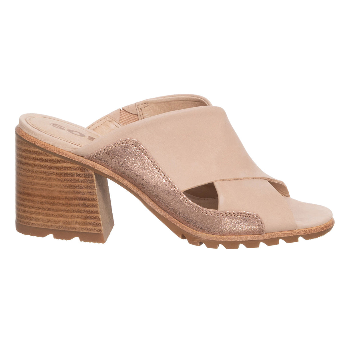 Sorel Nadia Mule Tan Nádúrtha Leathar Nádúrtha