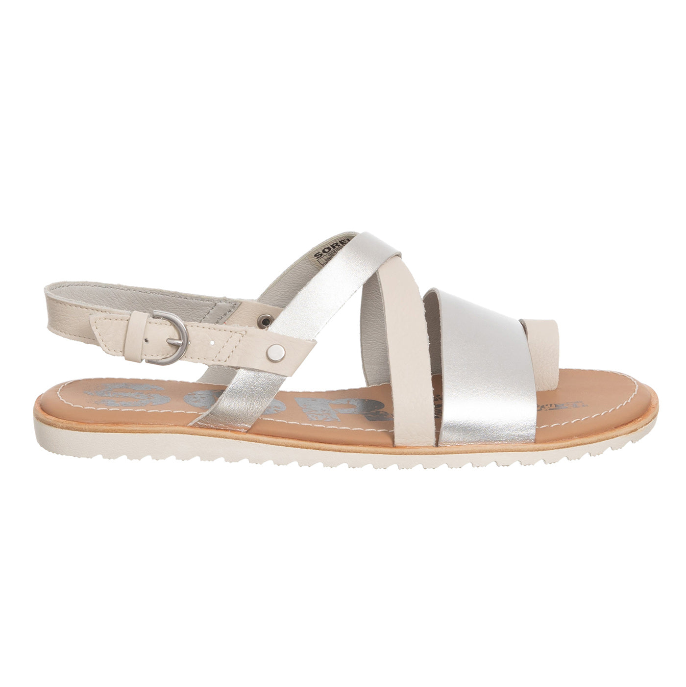 Sandály Sorel Ella Criss Cross Natural Leather Silver