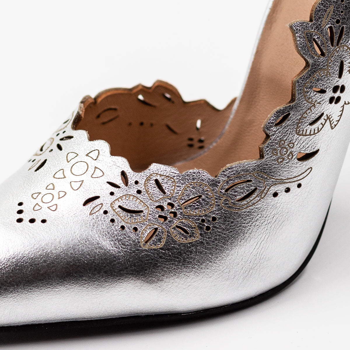 Zapatos Zellini Piel Verdadera Plata Negro