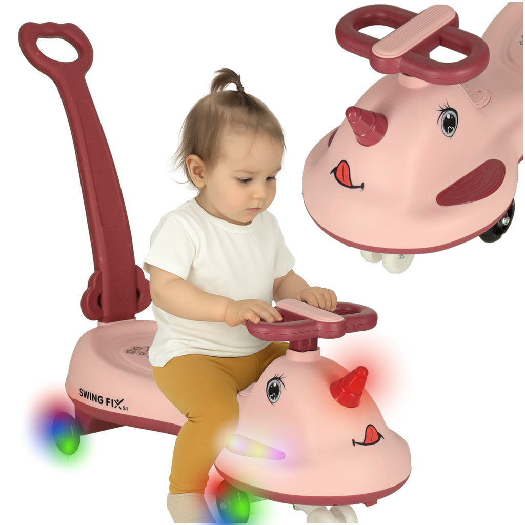 Led Swing Fix S1 Gravity Scooter With Handle Pink Max 65kg