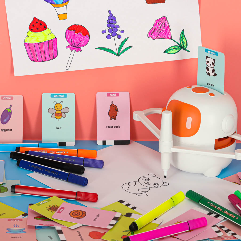 Educational Robot Interactive Learning To Draw Writing Fiche Set Markers Orange
