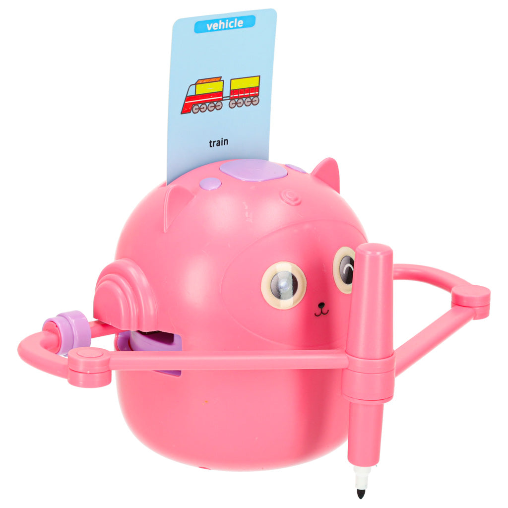 Educational Robot Interactive Learning To Draw Writing Fiche Set Markers Pink