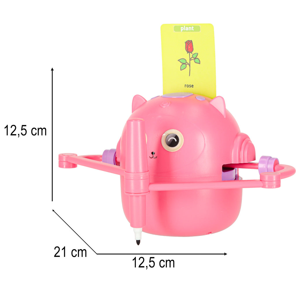 Robot educațional interactiv Învățare să deseneze Fișe de scriere Set Markere roz