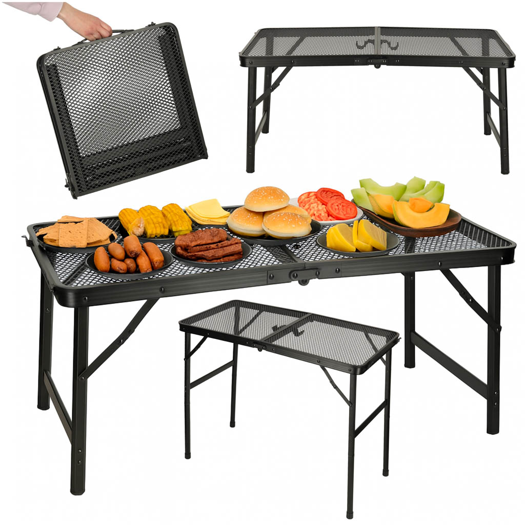 Luaro utazási asztal kemping vendéglátás összecsukható asztal 80 x 40 x 66 x 37 cm