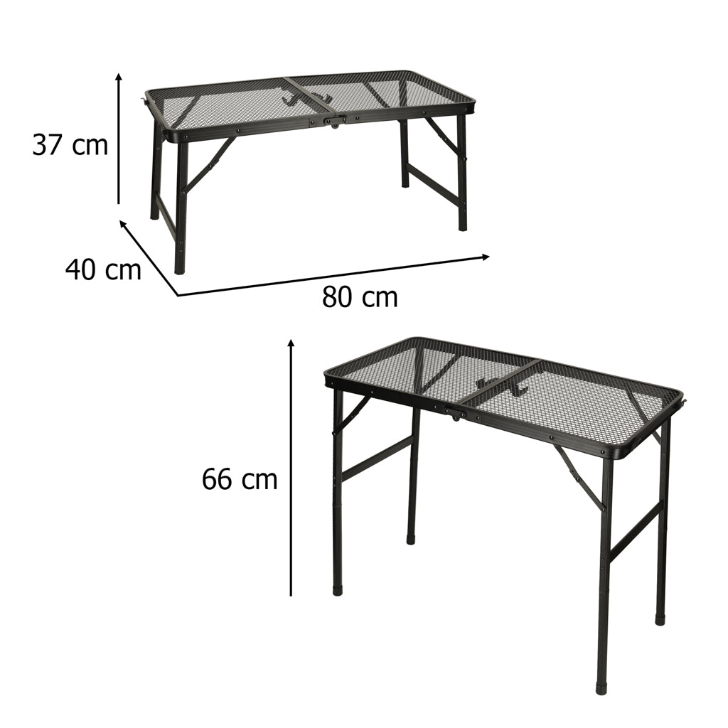 Luaro utazási asztal kemping vendéglátás összecsukható asztal 80 x 40 x 66 x 37 cm