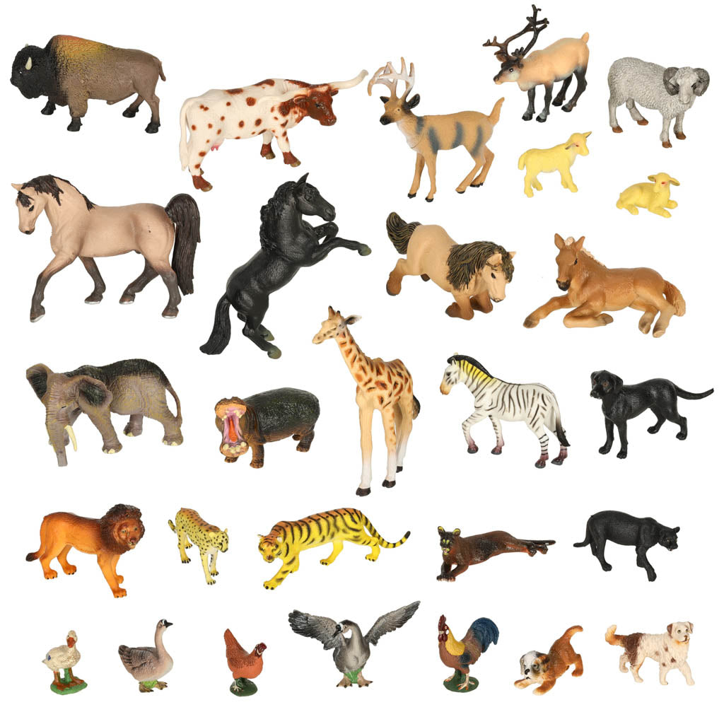 Figures Zoo Animals Set Of 28 El.
