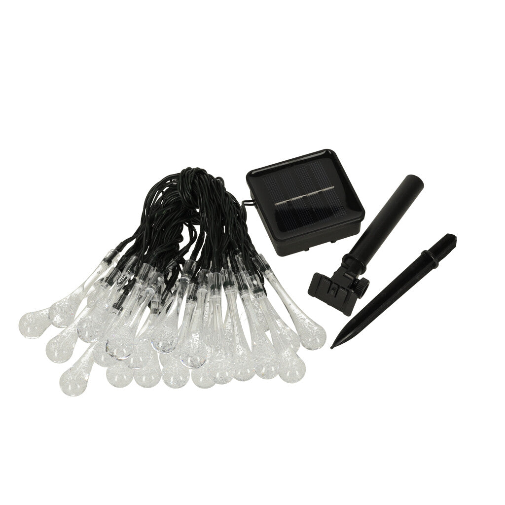 Solar Garden Icicle Lights 6.5m 30led Cold White