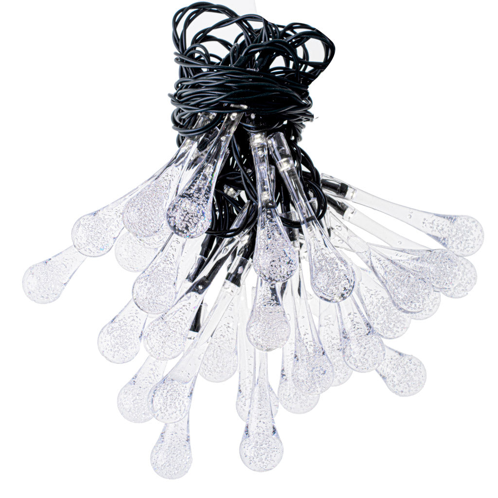 Solar Garden Icicle Lights 6.5m 30led Cold White