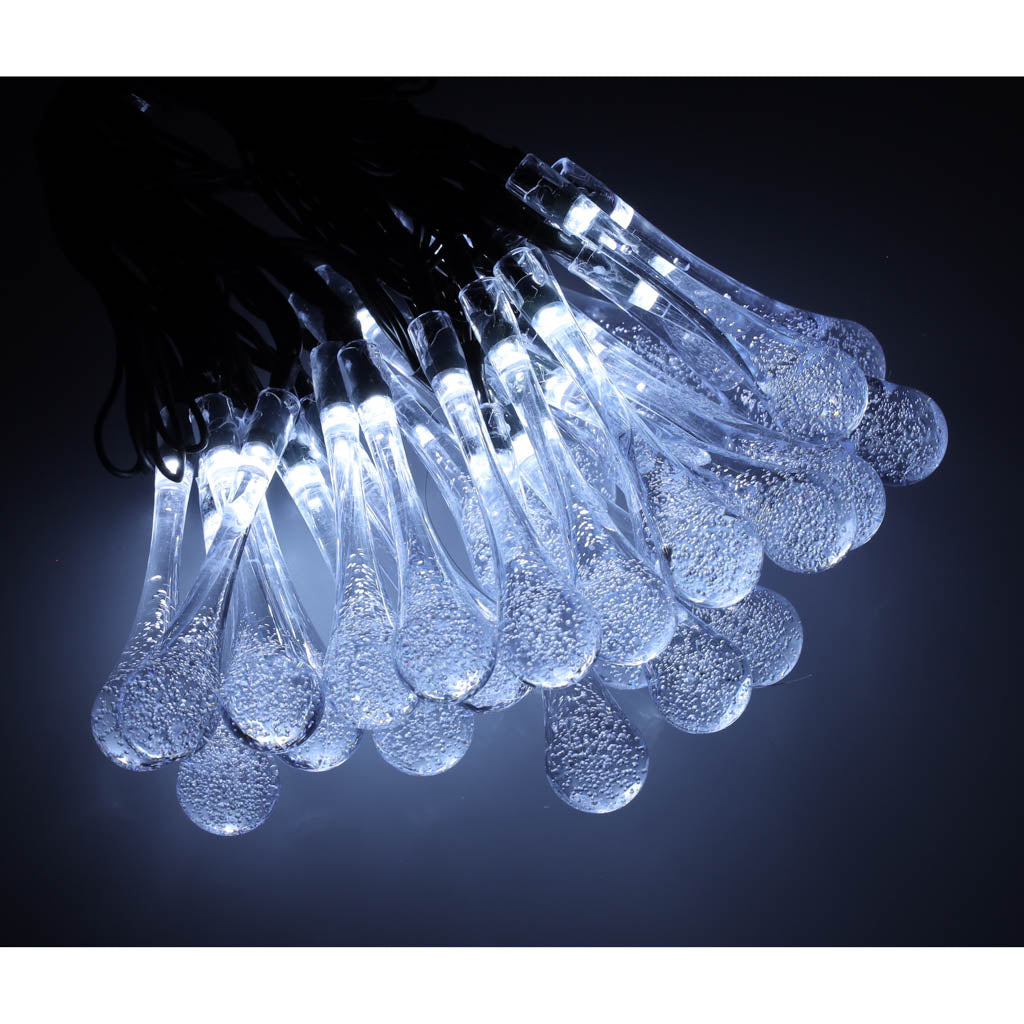 Solar Garden Icicle Lights 6.5m 30led Cold White