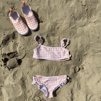 Detská obuv Swim Essentials do vody – oranžová/biela – mriežka Sunset