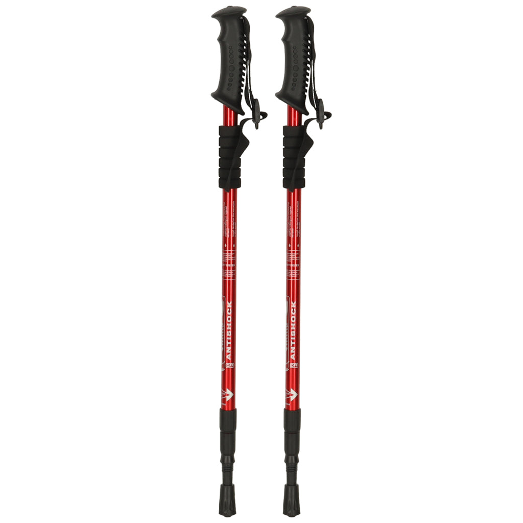 Trekking Poles For Nordic Walking Folding 2 Pieces Red