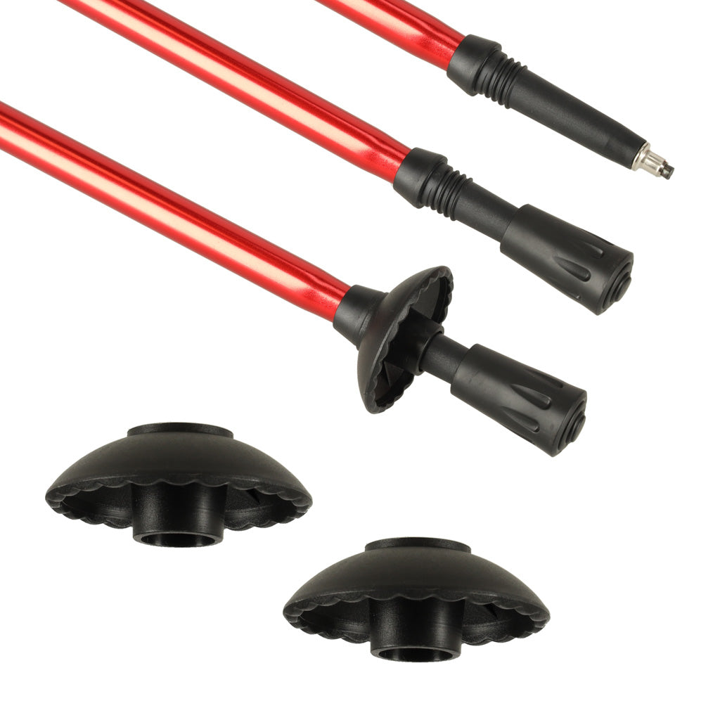 Trekking Poles For Nordic Walking Folding 2 Pieces Red