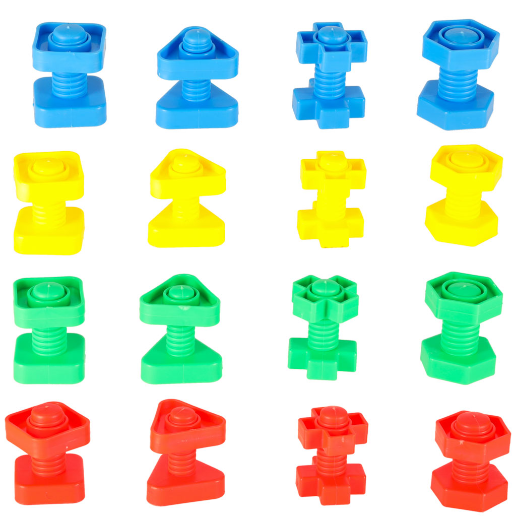 Construction Blocks Educational Montessori Screws 30 Elements