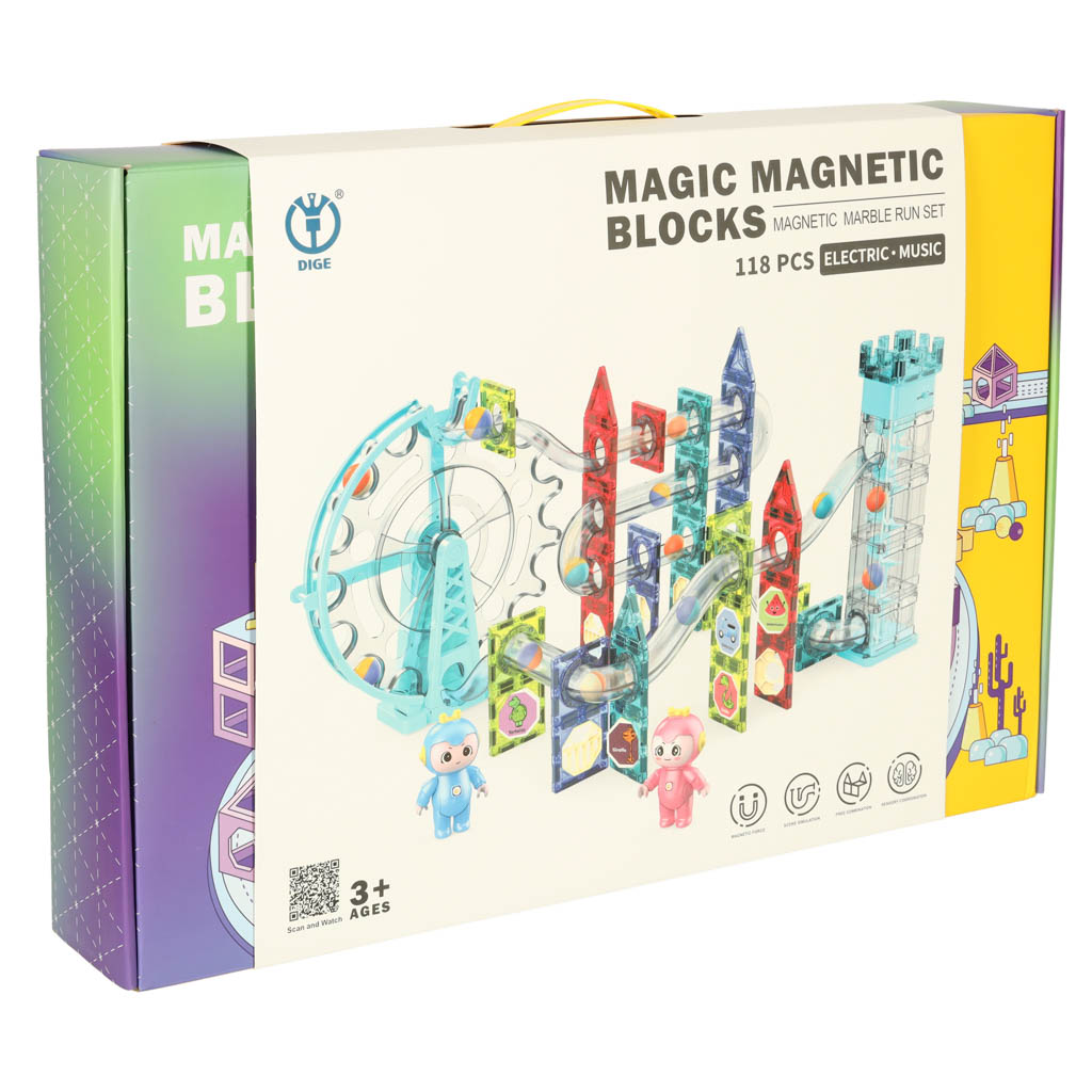 Magnetic Blocks Marble Ball Track With Sound Music 118 Elements