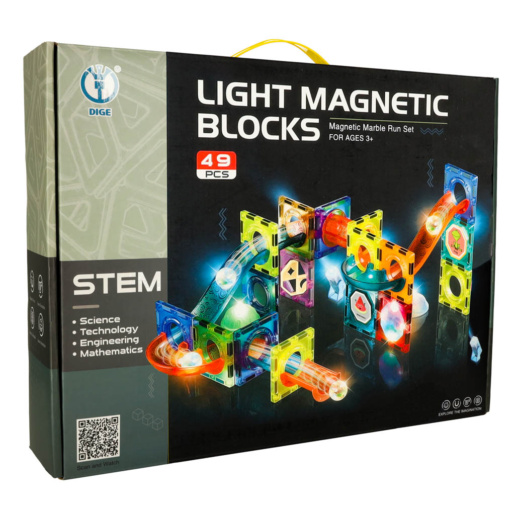 Magnetic Blocks Marble Ball Track Glowing 49 Elements
