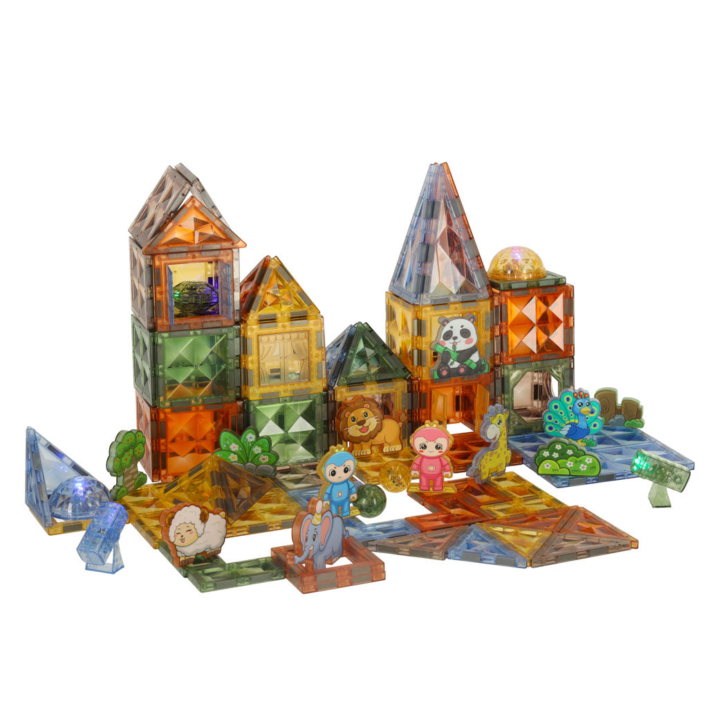 3d Construction Magnetic Blocks Glowing Animal Park 124 El.