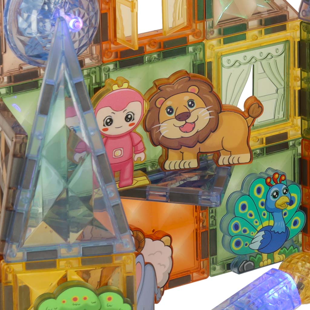 3d Construction Magnetic Blocks Glowing Animal Park 90 El.