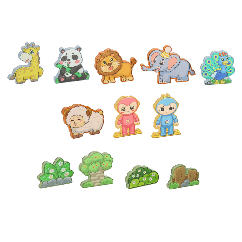 3d Construction Magnetic Blocks Glowing Animal Park 90 El.