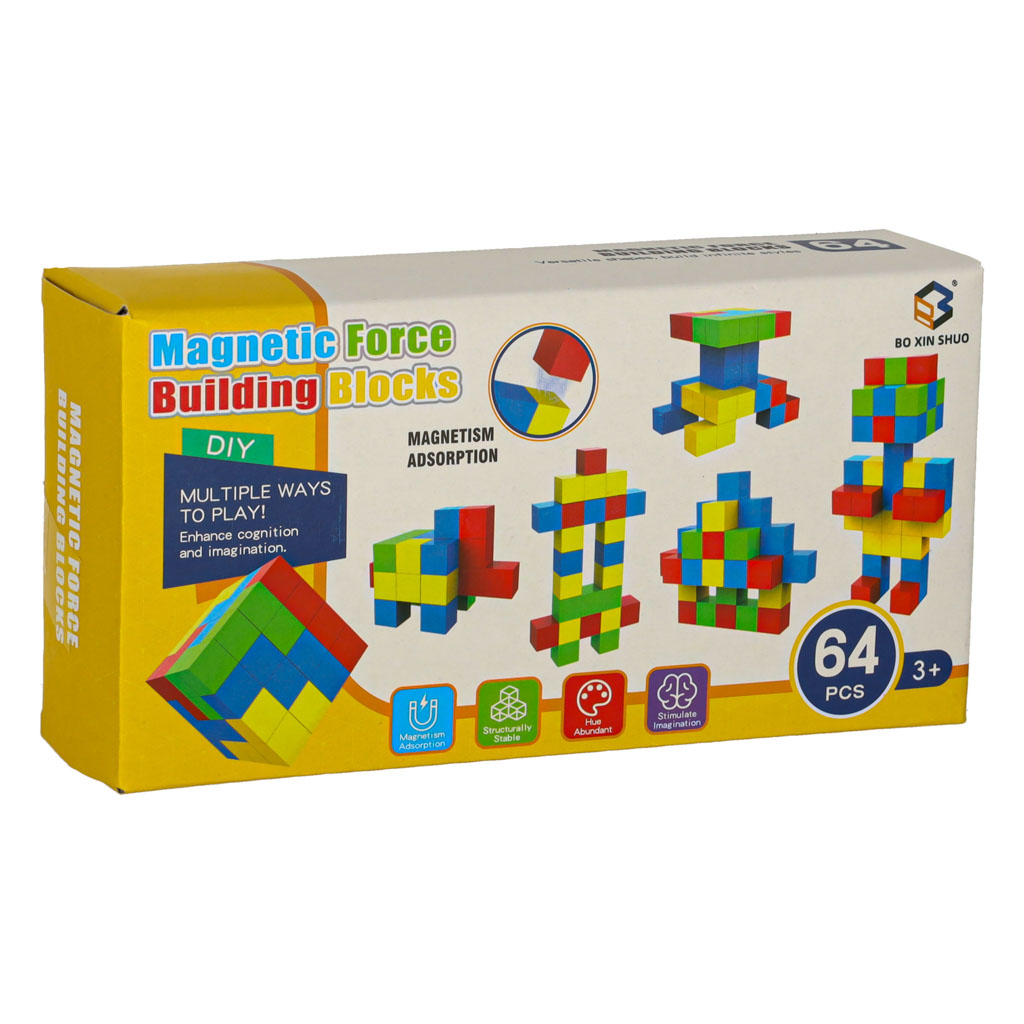 Cube Educational Magnetic Construction Blocks 64 El.