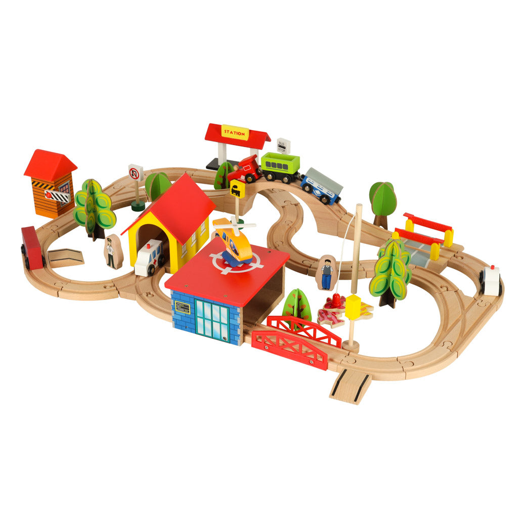 Wooden Train Train Locomotive City 69el