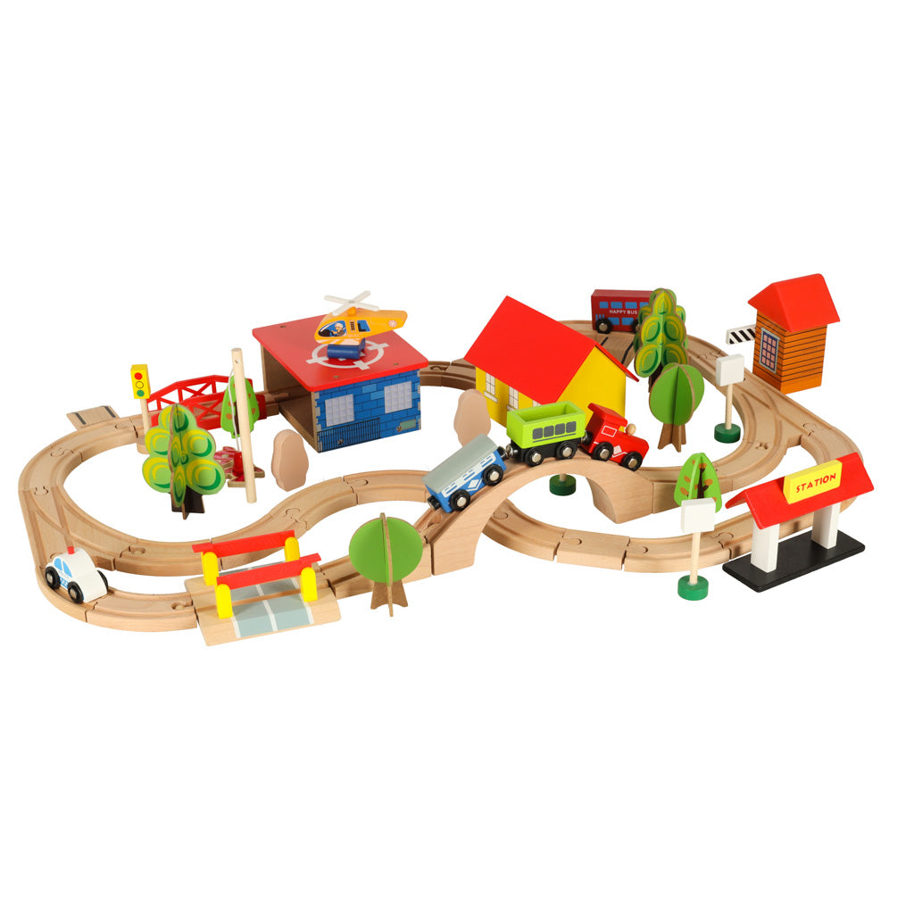 Wooden Train Train Locomotive City 69el