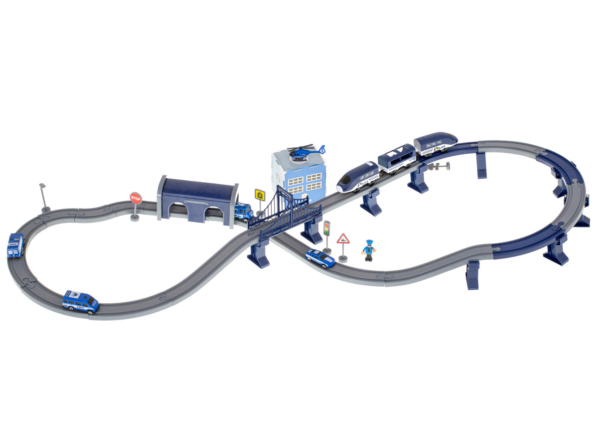 Electric Train Train Police Cars 92 Elements ~300cm
