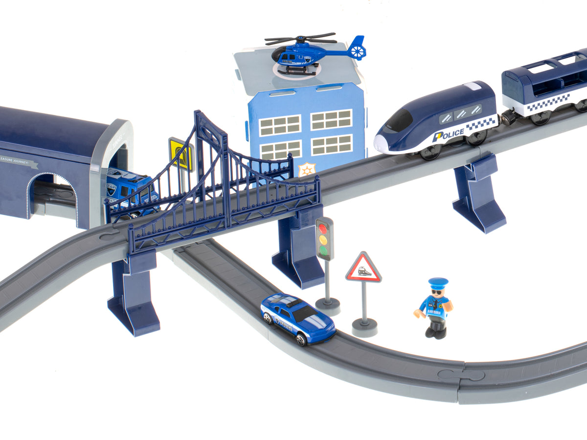 Electric Train Train Police Cars 92 Elements ~300cm