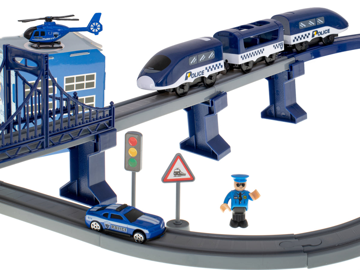 Electric Train Train Police Cars 92 Elements ~300cm