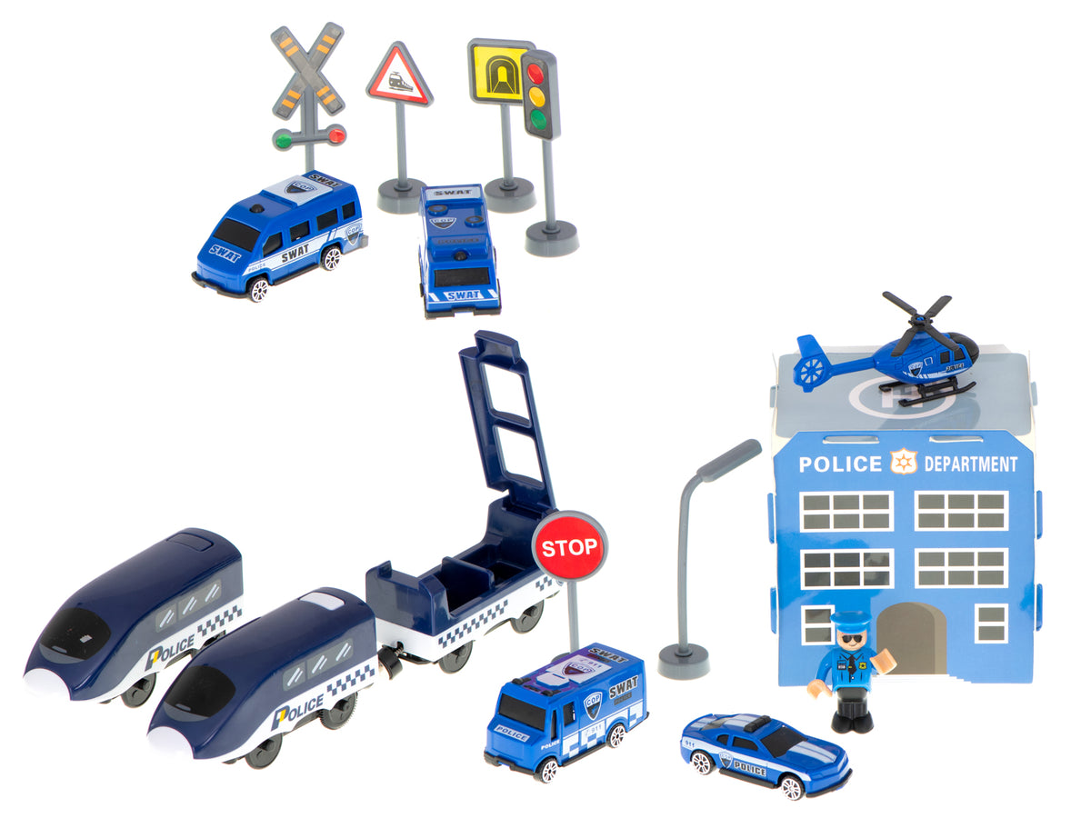 Electric Train Train Police Cars 92 Elements ~300cm