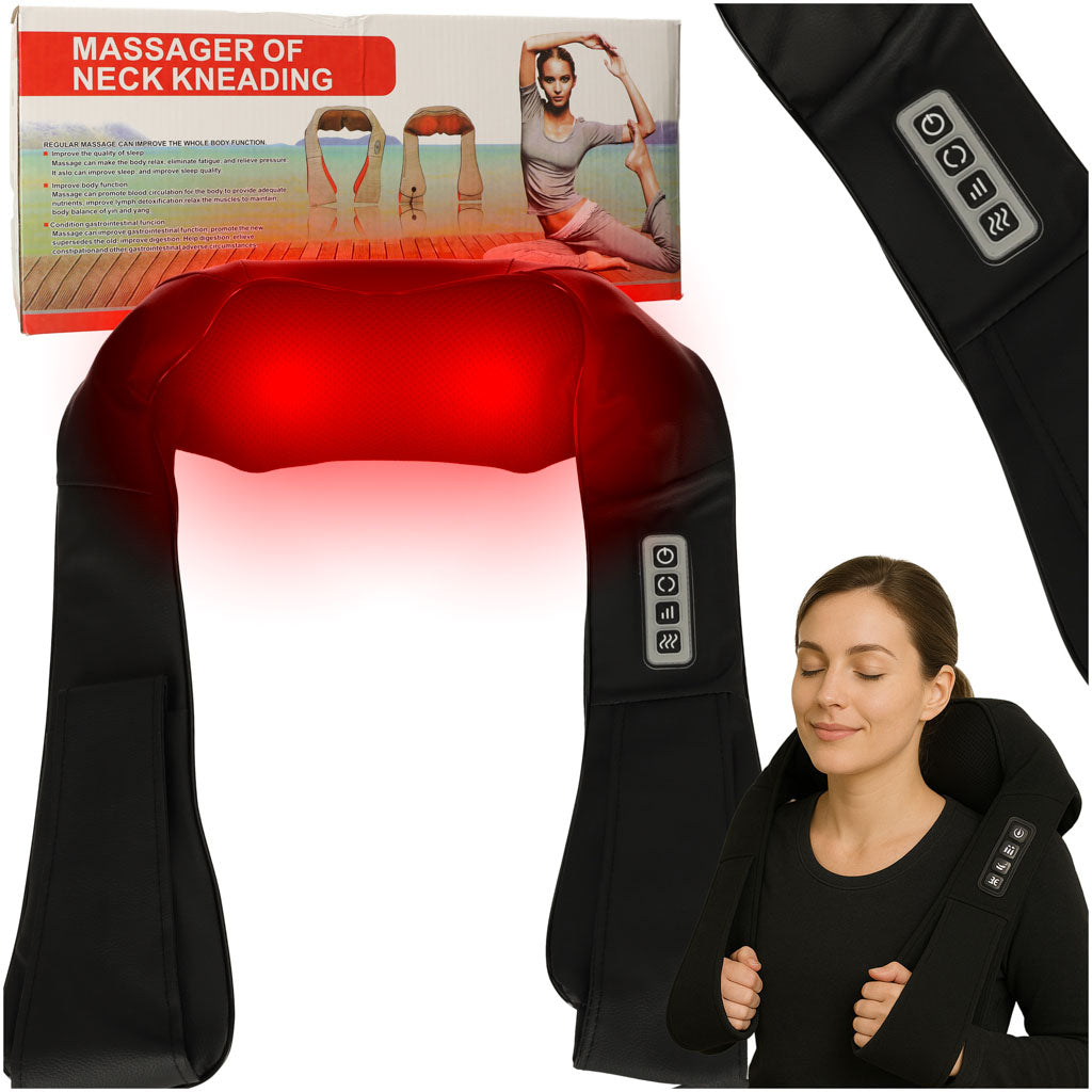 Shiatsu Nacke Nacke Ryggvärmande Massage Krage Massager